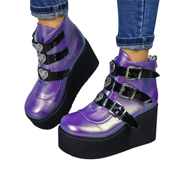 Details about   Women's Buckle Platform Ankle Boots Super High Heel Nightclub Party Shoes Punk L 